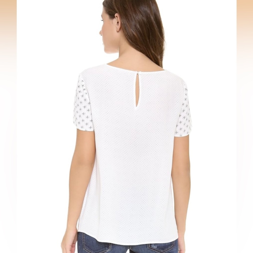 Soft JOIE Hanneli Porcelain Bronze Dot Rayon Top Large NWT - Picture 3 of 14